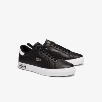 Lacoste Powercourt Leather and Synthetic Sneakers Dámské - Tenisky Černé / Bílé | CZ-pZ4HbJ